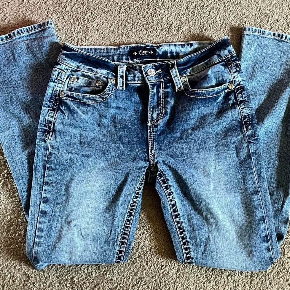 Miss Me Flare & Wide Leg Blue Jeans